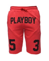 rote bedruckte Sportshorts von Playboy