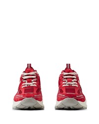 rote bedruckte Wildleder niedrige Sneakers von Burberry