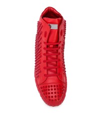 rote beschlagene hohe Sneakers von Philipp Plein