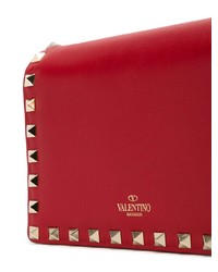rote beschlagene Leder Clutch von Valentino