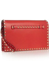 rote beschlagene Leder Clutch von Valentino