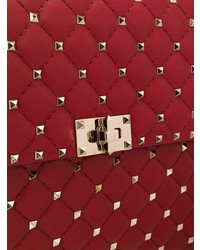 rote beschlagene Leder Umhängetasche von Valentino