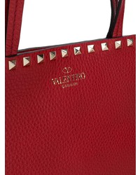 rote beschlagene Shopper Tasche aus Leder von Valentino