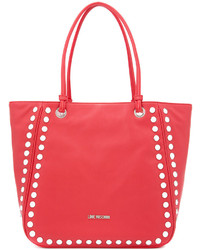 rote beschlagene Shopper Tasche von Love Moschino