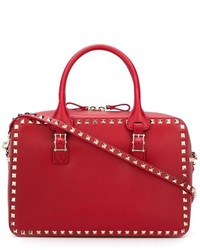 rote beschlagene Shopper Tasche von Valentino Garavani