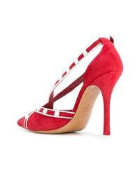 rote beschlagene Wildleder Pumps von Valentino