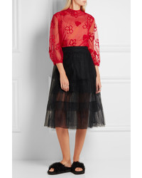 rote bestickte Bluse von Simone Rocha