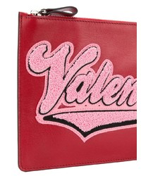 rote bestickte Clutch Handtasche von Valentino