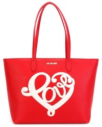 rote bestickte Shopper Tasche