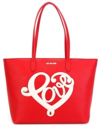 rote bestickte Shopper Tasche von Love Moschino