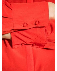 rote Bluse mit Knöpfen von Pieces