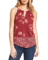 rote Bluse mit Paisley-Muster