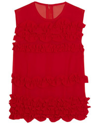 rote Bluse mit Rüschen von Comme des Garcons
