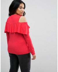 rote Bluse mit Rüschen von Asos