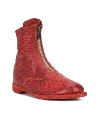 rote Chelsea Boots aus Leder von Guidi