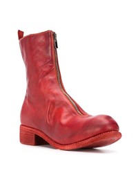 rote Chelsea Boots aus Leder von Guidi