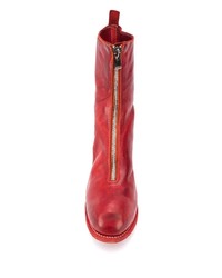 rote Chelsea Boots aus Leder von Guidi