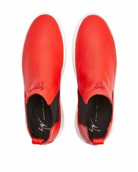 rote Chelsea Boots aus Leder von Giuseppe Zanotti