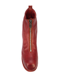 rote Chelsea Boots aus Leder von Guidi