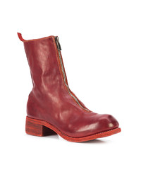 rote Chelsea Boots aus Leder von Guidi