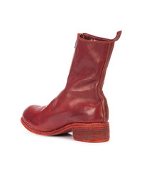 rote Chelsea Boots aus Leder von Guidi