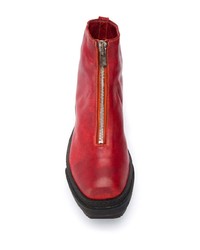 rote Chelsea Boots aus Leder von Guidi