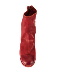 rote Chelsea Boots aus Leder von Guidi