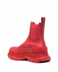 rote Chelsea Boots aus Leder von Alexander McQueen