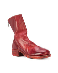 rote Chelsea Boots aus Leder von Guidi