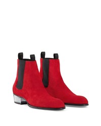 rote Chelsea Boots aus Wildleder von Giuseppe Zanotti