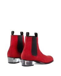 rote Chelsea Boots aus Wildleder von Giuseppe Zanotti