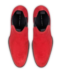 rote Chelsea Boots aus Wildleder von Giuseppe Zanotti