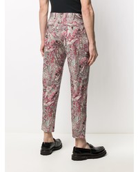 rote Chinohose mit Paisley-Muster von Pt01