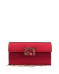 rote Clutch mit Blumenmuster