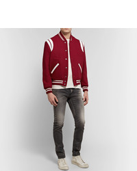 rote Collegejacke von Saint Laurent