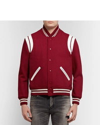 rote Collegejacke von Saint Laurent