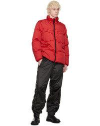 rote Daunenjacke von Stone Island