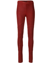 rote enge Hose aus Leder von Isabel Benenato