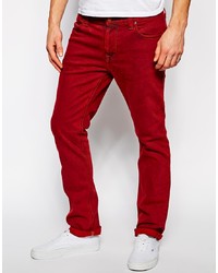rote enge Jeans aus Cord