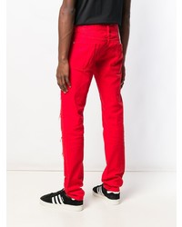 rote enge Jeans mit Destroyed-Effekten von DSQUARED2