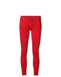 rote enge Jeans von 7 For All Mankind