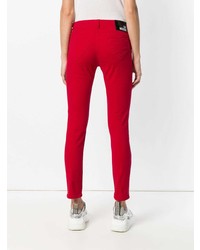 rote enge Jeans von Love Moschino