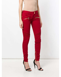 rote enge Jeans von Balmain