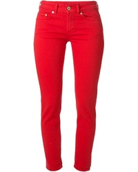 rote enge Jeans von Dondup