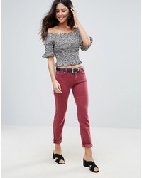 rote enge Jeans von 7 For All Mankind