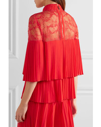 rote Bluse mit Falten von Elie Saab