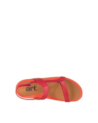 rote flache Sandalen aus Leder von Art