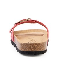 rote flache Sandalen aus Leder von camel active