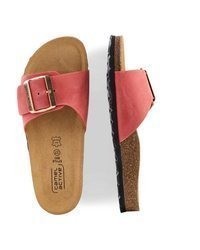 rote flache Sandalen aus Leder von camel active