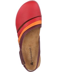 rote flache Sandalen aus Leder von El Naturalista